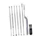 Warmhm Edelstahl Ohrenschmalz Entferner Rostfrei Wiederverwendbar Sicherer Ohrreiniger mit Vielseitigen Löffeln Kompakt Tragbar für Erwachsene und Jugendliche Einfache Anwendung Modernes