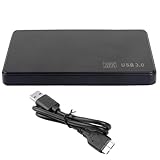 Qusedwey -Zu-USB-3.0-Solid-State-Gehäuse, Mobile Festplattenkassette, Schwarzer Kunststoff, 2,5, mit USB3.0/2.0-Kabel für Externe HDD-SSD-Speicher