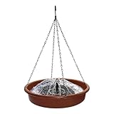 Vogeltränke | Robuster Solarkasten, rund, Wasserschale für Vögel | für Voliere, Vögel, Papageien, Garten, Hof, Park, Weltraum, Grün, Außenbereich