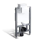 HOROW Vorwandelement WC - Unterputz Spülkasten Toilette mit weiß Betätigungsplatte WC - HDPE Material Vorwandspülkasten für Wand-WC - Bemaltes Eisenregal - WC Set Komplettset - 82×50×14 cm - UWT04L