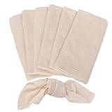 Stoffservietten Beige, 6 Stück Leinen Servietten 42x42 cm, Baumwolle Servietten, Musselin Servietten, Stoffservietten Weiß, Hochwertige Servietten Leinen