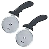 Westmark 2 Profi-Pizzaschneider/XXL-Pizzaroller, Klingenmaß: ø 10 cm, Länge: 23 cm, Rostfreier Edelstahl/Kunststoff, Master Line, Schwarz/Silber, 132822E3