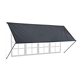 Relaxdays Fallarmmarkise, HxB: 120x350 cm, einziehbar, UV-Schutz, Polyester, Schattenspender Fenster & Balkon, anthrazit