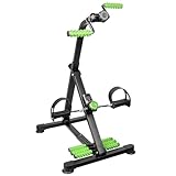 WAOCEO Haushaltspedal-Heimtrainer, Indoor-Cycling-Fitness-Rehabilitations-Trainingsgerät, Heimtrainings-Physiotherapiegerät for Senioren, Höhe und Widerstand einstellbar (Color : Green)