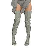 FASLOLSDP Strumpf Anziehhilfe hohe Lange Strümpfe über Kniestrümpfe Cosplay Festival Strümpfe Halloween Strümpfe Socken Schwarz (Grey, One Size)