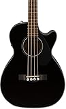 Fender CB-60SCE Akustik-Bass, Walnuss-Griffbrett, Schwarz