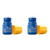 NIVEA SUN Kids Schutz & Pflege Sonnen-Roller LSF 50+ (50 ml), Sonnencreme Roll-on mit LSF 50+, extra wasserfeste Sonnenmilch für Kinder als praktischer Roller (Packung mit 2)