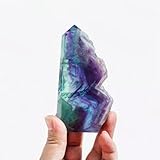 Natürlicher Quarz, bunter Fluorit, Obelisk, Kristallcluster, Turm, Edelsteindekor, ca. 200–300 g