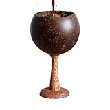 Luau Party-Tassen, Luau – Basis aus Holz, Cocktailbecher aus Kokosnussschale, kreative Cocktail-Saftbecher, Weingläser für Strandurlaub, Party