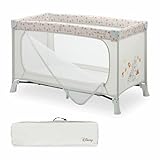 hauck Dream N Play Plus, Disney Pooh Friends Beige - Kinderreisebett mit Transporttasche - Großer Schlupf zum Spielen - Klein Zusammenklappbar - Baby Reisebett Kleinkind ab Geburt bis 15 kg