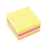 D.RECT 009261 Haftnotizwürfel Super Sticky Notes Selbstklebende Haftnotizzettel in 75x75mm 450 Blatt Neon