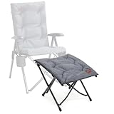 EVER ADVANCED Fußhocker Fußablage Faltbar Klapphocker mit Höhe von 47cm Klappbarer Hocker Gepolstert Fußstütze für Sessel Garten- und Balkonstuhl