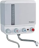 Vaillant VEK 5 L Elektro-Kochendwassergerät wandhängend (weiß/grau), 230V, 2,4 kW Heizleistung, Elektrowarmwasserspeicher mit Netzkabel, Warmwasserbereiter, 005122