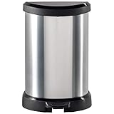 CURVER Deco Bin METALLIC'S 20 L, schwarz/silber metallic, 30,3 x 26,8 x 44,8 cm