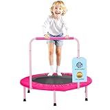 VEVOR Kindertrampolin Outdoor-Trampolin 91,44 cm faltbares Trampolin mit Griff, Rebounder-Trampolin Gartentrampolin für Kleinkinder, Geburtstagsgeschenk für Kinder ab 3 Jahren 100 kg belastbar Rosa