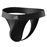 Mauro Kane Herren String Tanga Männer Unterwäsche Strings Thong Unterhosen Atmungsaktiv Low Rise G-String Schwarz XXL