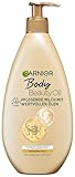 Garnier nährende Öl Milch/Körper Öl mit 4 wertvollen Ölen: Argan, Macadamia, Mandel, Rose, für trockene Haut- fettet nicht, klebt nicht, Oil Beauty, 1er Pack - 400ml