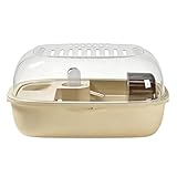 Hamsterkäfig – Lebensraum für Kleintiere | Transparente Haustierhütte 50 x 30 x 35 cm, tragbares Gehäuse, öffnende Oberseite, bequemer und sicherer Mäusekäfig für zu Hause, der d