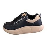 Sneaker Damen Ultraleichte Outdoor Business Schuhe Komfortabler Sportschuhe Frauen Laufschuhe Bequeme Freizeitschuhe Flache Plateau Weiche Turnschuhe Atmungsaktiv Sportlicher Slipper Schwarz 39