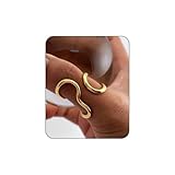 Mrltau Ringe Gold Wasserfest, Asymmetrisch Ring Gold Damen, Dicke Chunky Jewelry, Geschwungen Ringe Frauen Gold