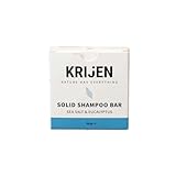 Vegan Festes Haare Shampoo mit Meersalz- und Eukalyptus 50gr | Schnell, für sehr fettiges und glanzloses Haar | Bar Haarseife Natürlich Haarshampoo Ohne Parabene Sulfate Plastik