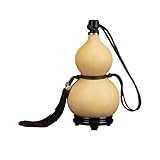 Natürliche Wasserflasche, Wasserflasche, Weinflasche mit Quaste, chinesische Trinkflasche Feng Shui Hu Lu, Ornament für den Außenbereich, tragbare Wasserflasche mit Deckel, natürliche Flaggen
