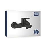 GROHE Start - Einhand-Wannenbatterie (mit Temperaturbegrenzer, einstellbare Mengenbegrenzung, langlebige Oberfläche), matt schwarz, 322782432