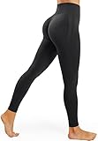 JOYSPELS Sport Leggings Damen Scrunch Butt, Sporthose Damen Lang Blickdicht Po Push Up Seamless Leggins Tights Schwarz S