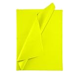 Seidenpapier bunt – 50 Blatt – 50 x 75 cm – Verpackungsmaterial für Kerzen, Kleidung, Seife – als Bastelpapier, Geschenkpapier – Hochzeit, Weihnachten – Füllmaterial in Versandkartons - GELB