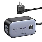 UGREEN DigiNest Pro 100W USB C Steckdosenleiste GaN Ladegerät USB 2-Fach Steckdose mit Schalter kompatibel mit MacBook Pro/Air, iPhone 14 Pro Max, iPad Pro/Air, Galaxy S23 Ultra, S23+, S23