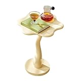 YCCHAH Wohnzimmermöbel Blütenblatt Beistelltisch Couchtisch Vintage Stil Wohnzimmer Sofa Ecktisch Schlafzimmer Espresso Creme Kleiner Tisch Beistelltische Wohnzimmer (A)