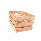 Miller Holz Stapelbare Holzkisten - Vielseitige Aufbewahrung - Nachhaltig, handgefertigt, robust - Für Innen & Außen - Obstkiste, Dekokiste, Kartoffelkiste (Natur, M)