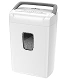 Bonsaii Aktenvernichter P4, 12-Blatt Kreuzschnitt, 21 L, Shredder Kreditkarten/CDs/Klammern, Geeignet für Büro und Heimgebrauch, C243-A