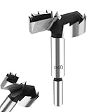Forstnerbohrer 40mm, Professional Forstnerbohrer, Forstner Cutter mit Rundschaft, Wolframstahl Forstnerbohrer, Forstner Bohrer für Holz, Zubehör Bohrmaschine für Holzbearbeitung, für Hart & Weichholz