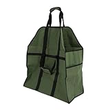 Qcwwy Brennholzträger, Mehrzweck -Leinwand -Aufbewahrungsbeutel mit Ergonomischem Griff mit Großer Kapazität Holzblockträger -Tasche Hohe Lastlager für Heimische, Außenkamin -Nutzung