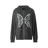 XIXIMAON Damen Kapuzenpullover Herbst Casual Damen Top Reißverschluss Sweatshirt Damen Langarm Jacke mit Taschen und Kordelzug für den Alltag, Schwarz , 38