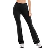 Stanpetix Flared Yogahose für Damen mit Taschen für Yoga Workout Leggings (Schwarz,L)