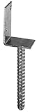 Connex Pfostenträger L-Form - 80 x 60 x 100 x 200 mm - Ø 16 mm - chromfarbig - feuerverzinkt - Bohrung 11 mm - 1 Stück/Einschlaghülse/Pfostenanker/L-Pfostenträger / HV4200