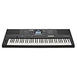 Yamaha PSR-EW425 Digital-Keyboard, schwarz – Vielseitiges, tragbares Digital-Keyboard mit 76 anschlagdynamischen Tasten, 820 Instrumentenklängen, Premium Orgelsounds und LCD-Display