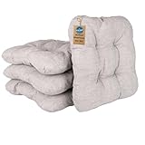 HLKauf 4 | 6 | 8er Set Sitzkissen 38x38x8 cm | weiche Kissen | Für Garten, Camping, Gastronomie oder Bistro | Oeko-Tex und Made in EU (Grau & 1x HLKauf-Block, 4er-Set)