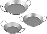 CHG Eisenpfannen Spar-Set, 3-TLG, Silber, 3-Einheiten, 20 cm, 24 cm, 28,5 cm, Set 299-62