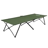 SONGMICS Feldbett, klappbar, Campingbett, Gästebett, Metallrahmen, 206 x 75 x 45 cm, bis zu 110 kg belastbar, Reisen, Outdoor, armeegrün GCB25J