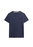 Superdry Herren Essential T-Shirt aus Bio-Baumwolle mit Logo Dunkles Indigoblau Meliert M