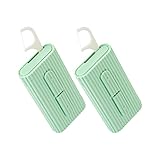 2pcs Zahnseide Tragbare Box, Lebensmittelqualität Materialien Lagerung 10 Zahnseide Spender Tragbare Halter mit Tasche für Reinigung Zähne und Mundpflege bei Dating, Reisen, Hotels (Grün)