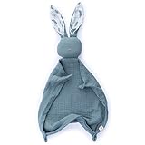 Mikito Schnuffeltuch Baby Hase - Musselin Schmusetuch als Baby Geschenk zur Geburt von Junge & Mädchen/Schnuffeltücher & Trösterchen/Kuscheltier Baby