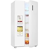 Exquisit Side-by-Side Kühl-Gefrierkombination, 442 Liter, No-Frost, LED-Display, 10 Ablagen, leiser Betrieb, 91 cm Breite, SBS546-040D weiss