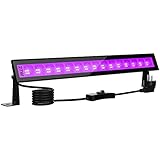 Onforu 27W LED Schwarzlicht, UV Bar Schwarzlichtlampe mit Stecker, IP66 Wasserdicht UV Strahler Außen, Fluoreszenz Schwarzlicht Strahler mit 60 LEDs, UV Licht Röhre mit Schalter für Party, Deko, Disco