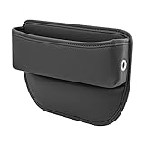 Aufbewahrungsbox für Autositze, Autositz Gap Organizer Storage Box Auto Mittelkonsole, Auto Zubehör Vordersitzen Seitentasche Car Seat Leder Aufbewahrung Tasche für Kleinigkeiten, Handys (Schwarz)