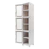 Etrhdfyts 24.5X28.5X126cm Kunststoffschrank 3 Etagen Aufbewahrungsschrank Kunstoffschränke Haushaltsschrank