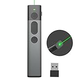 Präsentationsfernbedienung mit grünem Licht, Recargable Wireless Presenter PowerPoint Fernbedienung para PPT/Keynote/Prezi/Google Slides/Windows/Mac OS/Android/Linux-Plug & Play